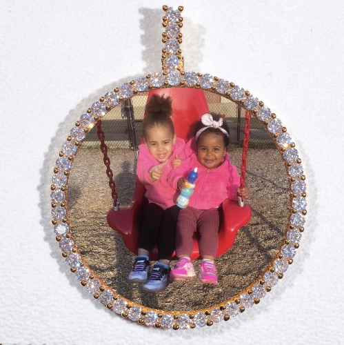 LARGE 3D CIRCLE CUSTOM PICTURE PENDANT