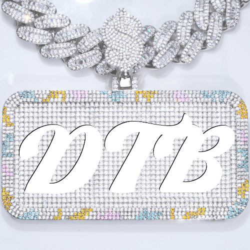 CUSTOM LETTER NECKLACE 3D COLORFUL SQUARE