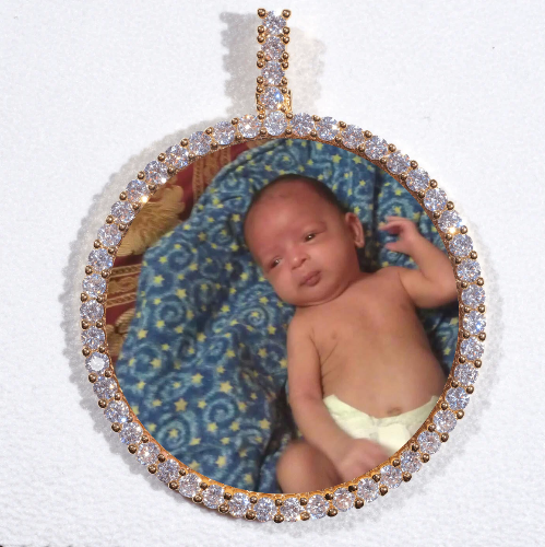 LARGE 3D CIRCLE CUSTOM PICTURE PENDANT