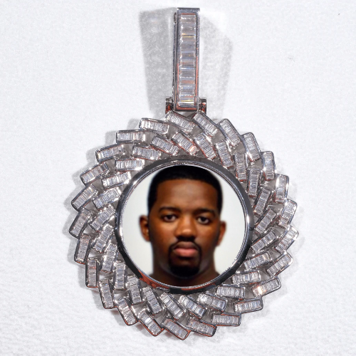 Large 3D Baguette Custom Picture Pendant