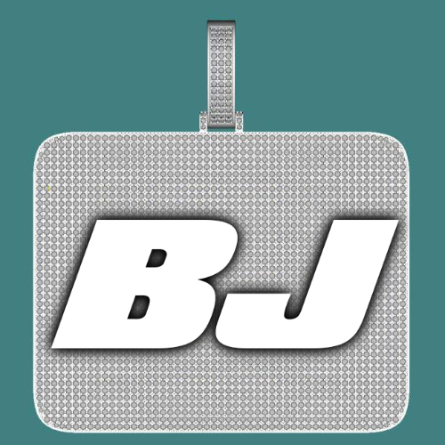 CUSTOM LETTER NECKLACE 3D BIG SQUARE
