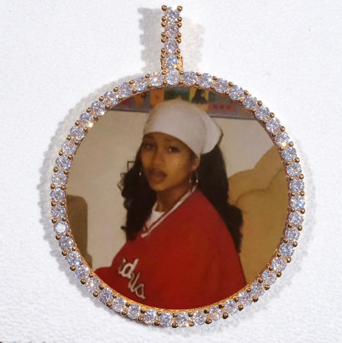 LARGE 3D CIRCLE CUSTOM PICTURE PENDANT