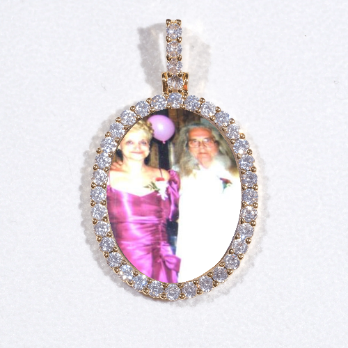 3D Oval Custom Picture Pendant