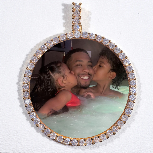 LARGE 3D CIRCLE CUSTOM PICTURE PENDANT