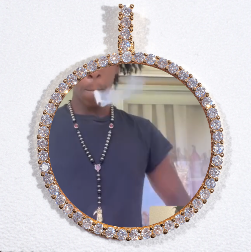 LARGE 3D CIRCLE CUSTOM PICTURE PENDANT
