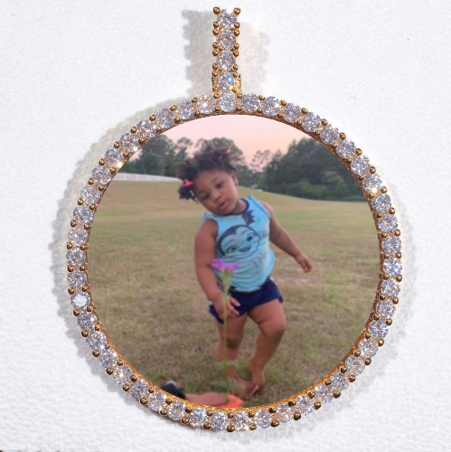 LARGE 3D CIRCLE CUSTOM PICTURE PENDANT