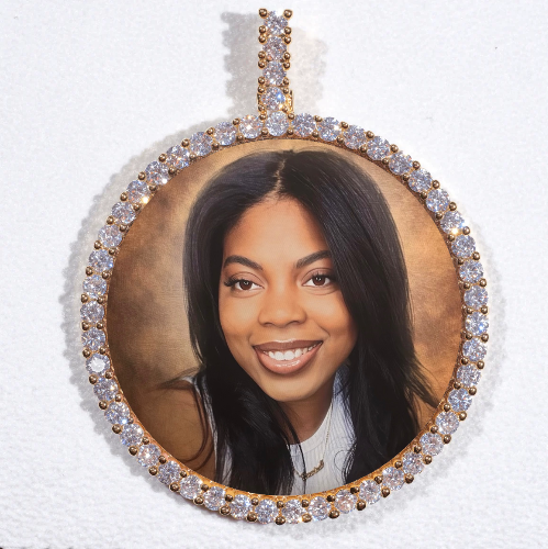 LARGE 3D CIRCLE CUSTOM PICTURE PENDANT