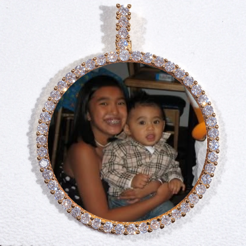 LARGE 3D CIRCLE CUSTOM PICTURE PENDANT