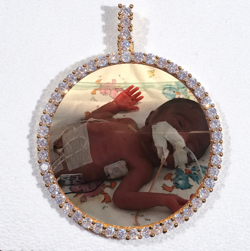 LARGE 3D CIRCLE CUSTOM PICTURE PENDANT
