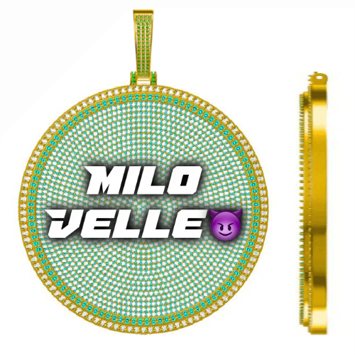 CUSTOM LETTER NECKLACE 3D BIG DISC