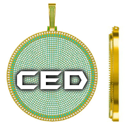 CUSTOM LETTER NECKLACE 3D BIG DISC
