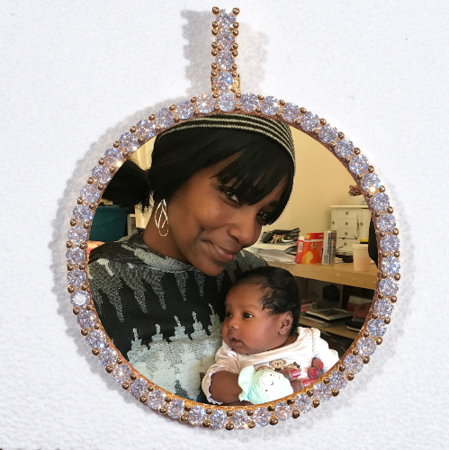 LARGE 3D CIRCLE CUSTOM PICTURE PENDANT