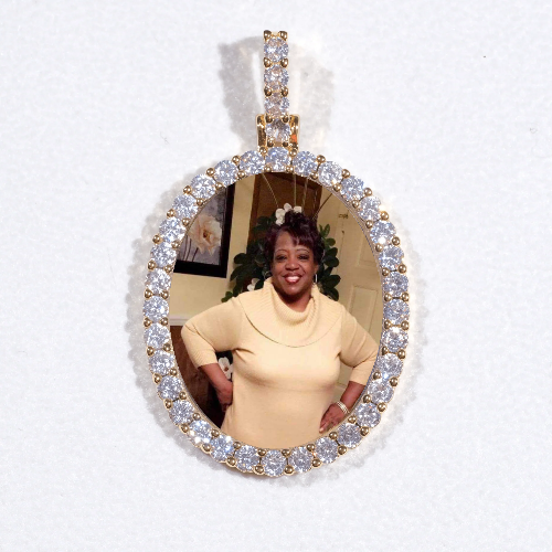 3D Oval Custom Picture Pendant