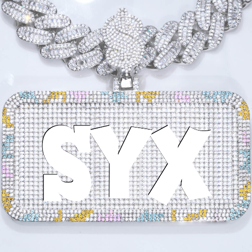 CUSTOM LETTER NECKLACE 3D COLORFUL SQUARE