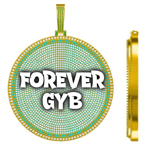 CUSTOM LETTER NECKLACE 3D BIG DISC