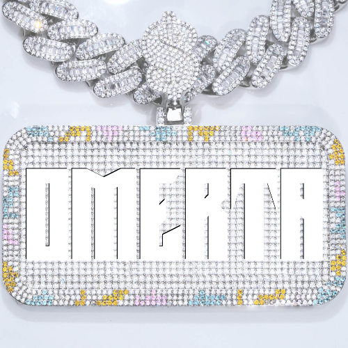 CUSTOM LETTER NECKLACE 3D COLORFUL SQUARE