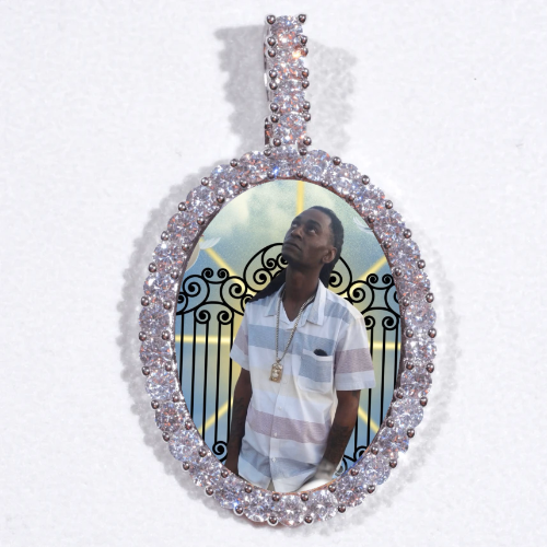 Large 3D Oval Custom Picture Pendant