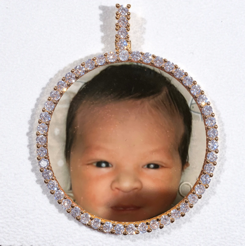 LARGE 3D CIRCLE CUSTOM PICTURE PENDANT