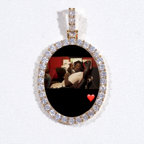 3D Oval Custom Picture Pendant