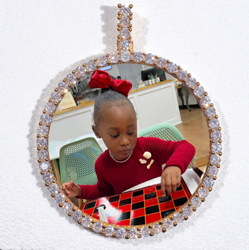 LARGE 3D CIRCLE CUSTOM PICTURE PENDANT