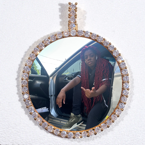 LARGE 3D CIRCLE CUSTOM PICTURE PENDANT