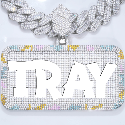CUSTOM LETTER NECKLACE 3D COLORFUL SQUARE