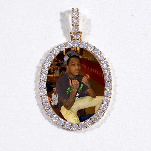 3D Oval Custom Picture Pendant