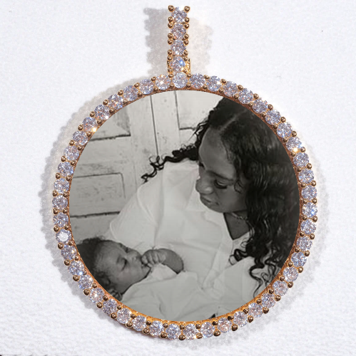 LARGE 3D CIRCLE CUSTOM PICTURE PENDANT