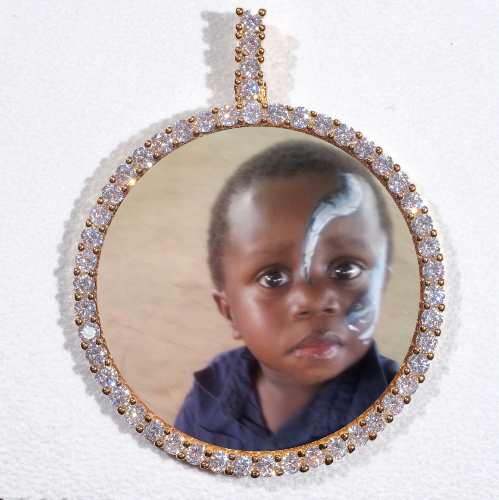 LARGE 3D CIRCLE CUSTOM PICTURE PENDANT