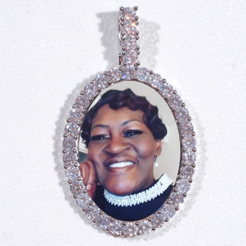 Large 3D Oval Custom Picture Pendant