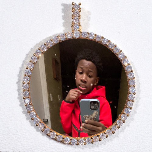 LARGE 3D CIRCLE CUSTOM PICTURE PENDANT