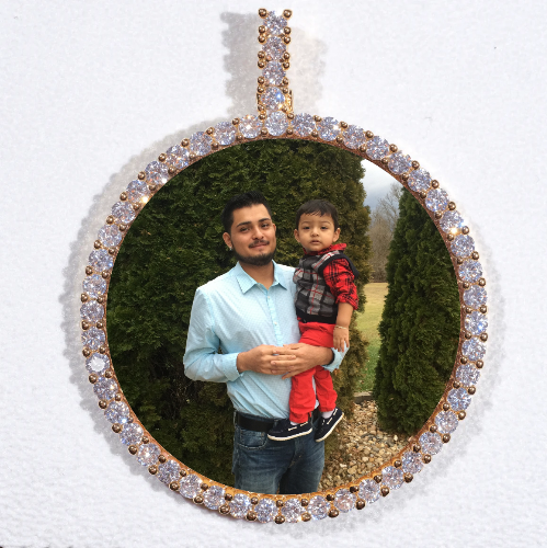 LARGE 3D CIRCLE CUSTOM PICTURE PENDANT