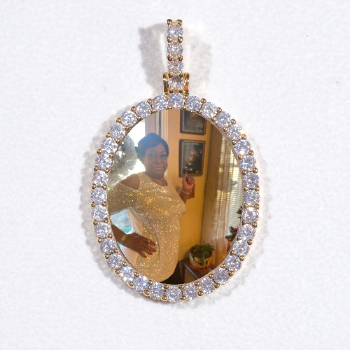 3D Oval Custom Picture Pendant
