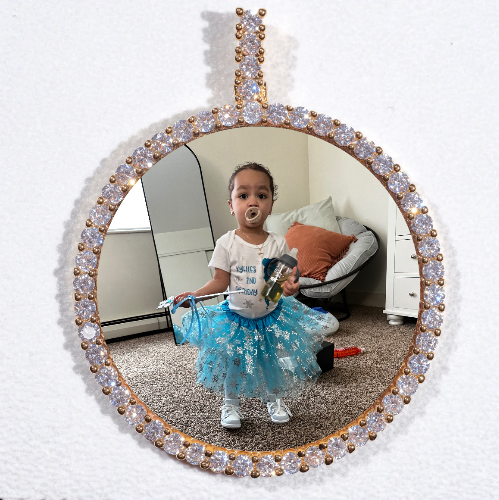 LARGE 3D CIRCLE CUSTOM PICTURE PENDANT