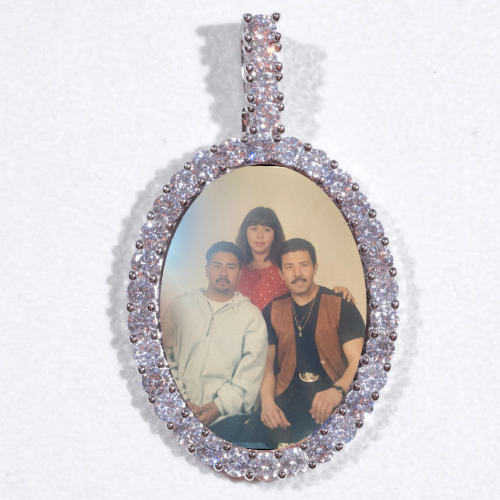 Large 3D Oval Custom Picture Pendant