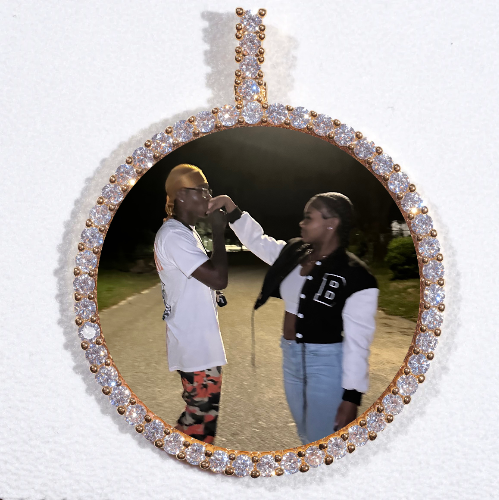 LARGE 3D CIRCLE CUSTOM PICTURE PENDANT