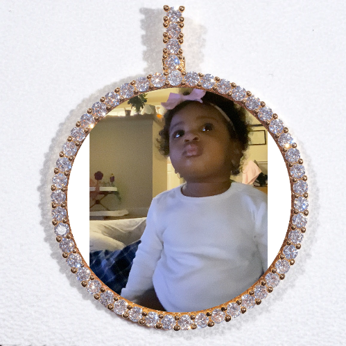 LARGE 3D CIRCLE CUSTOM PICTURE PENDANT