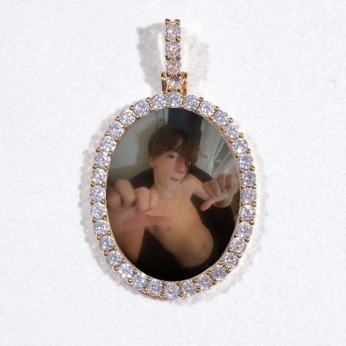 3D Oval Custom Picture Pendant
