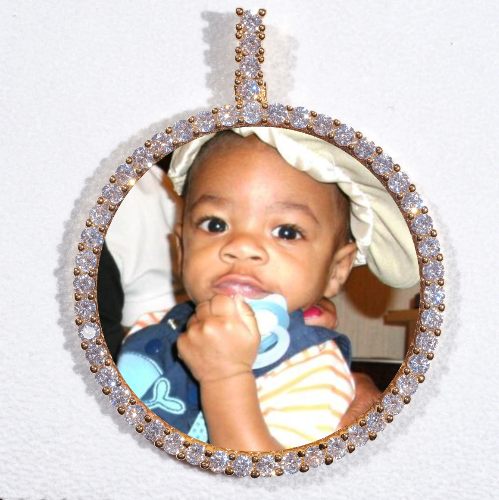 LARGE 3D CIRCLE CUSTOM PICTURE PENDANT