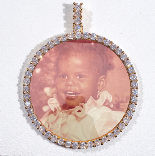 LARGE 3D CIRCLE CUSTOM PICTURE PENDANT