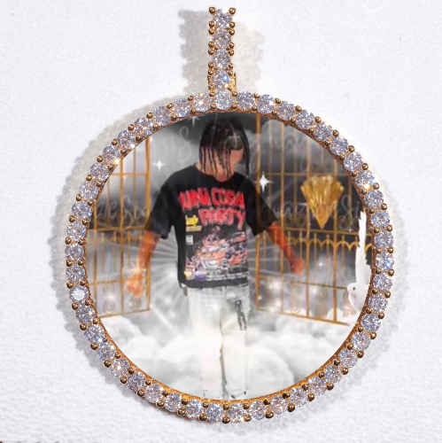 LARGE 3D CIRCLE CUSTOM PICTURE PENDANT
