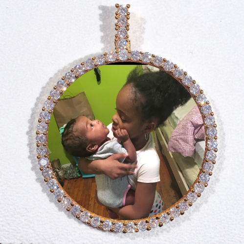LARGE 3D CIRCLE CUSTOM PICTURE PENDANT