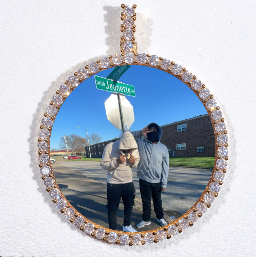 LARGE 3D CIRCLE CUSTOM PICTURE PENDANT