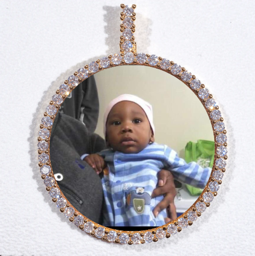LARGE 3D CIRCLE CUSTOM PICTURE PENDANT