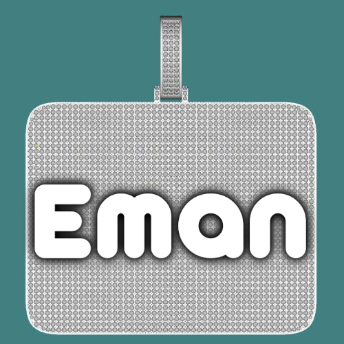 CUSTOM LETTER NECKLACE 3D BIG SQUARE