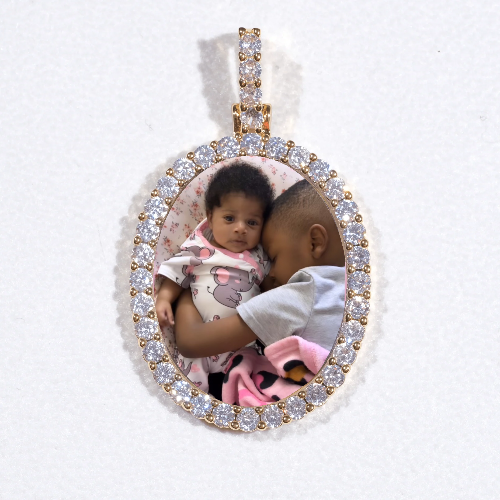 3D Oval Custom Picture Pendant