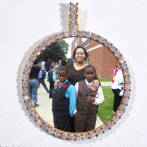 LARGE 3D CIRCLE CUSTOM PICTURE PENDANT