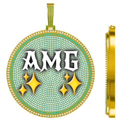 CUSTOM LETTER NECKLACE 3D BIG DISC