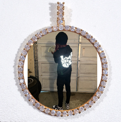 LARGE 3D CIRCLE CUSTOM PICTURE PENDANT