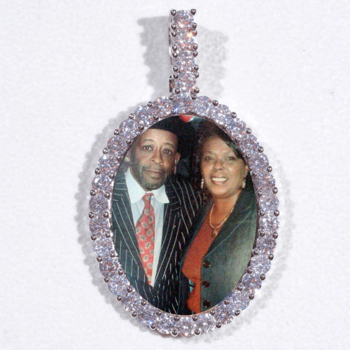 Large 3D Oval Custom Picture Pendant